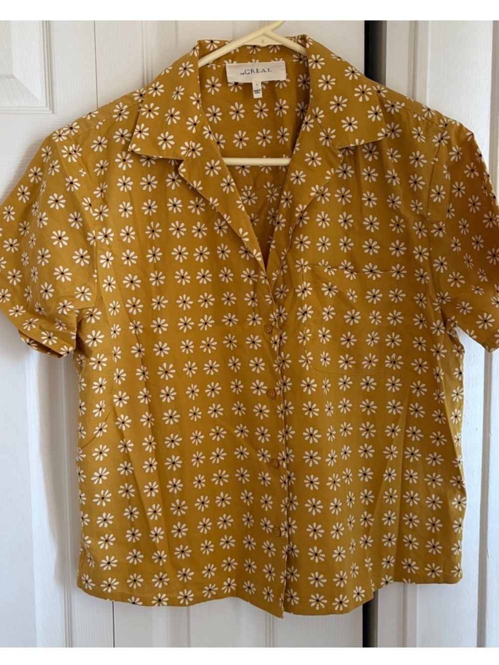 THE GREAT. The Tourist Top. Size 1/S. Palm Leaf Floral Bandana Print